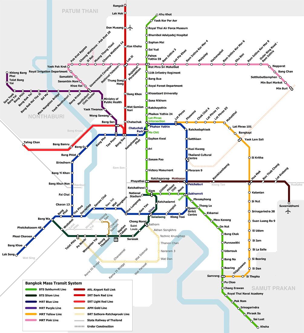 Бангкок карта bts