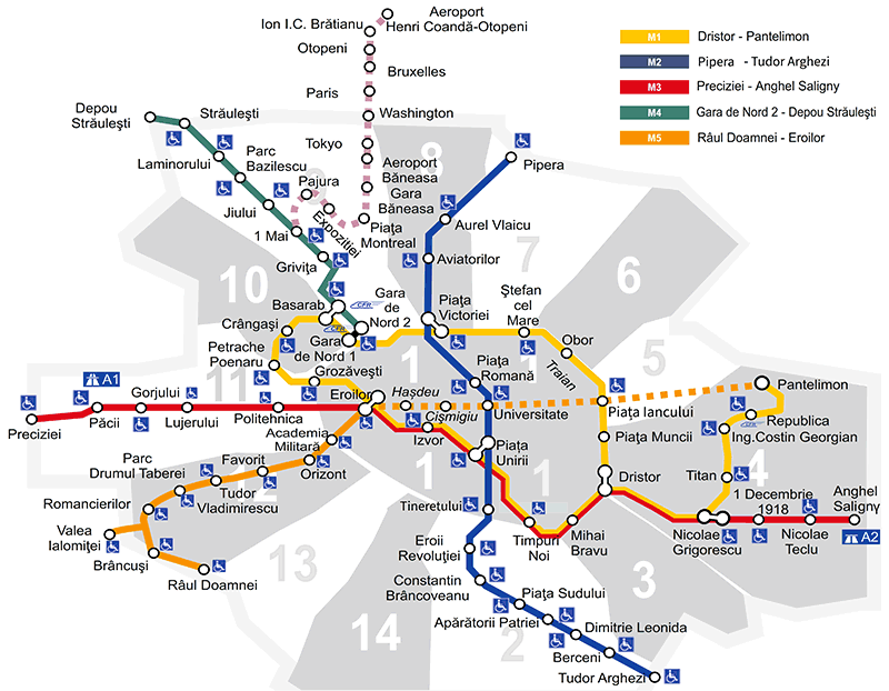 Bucharest Metro map