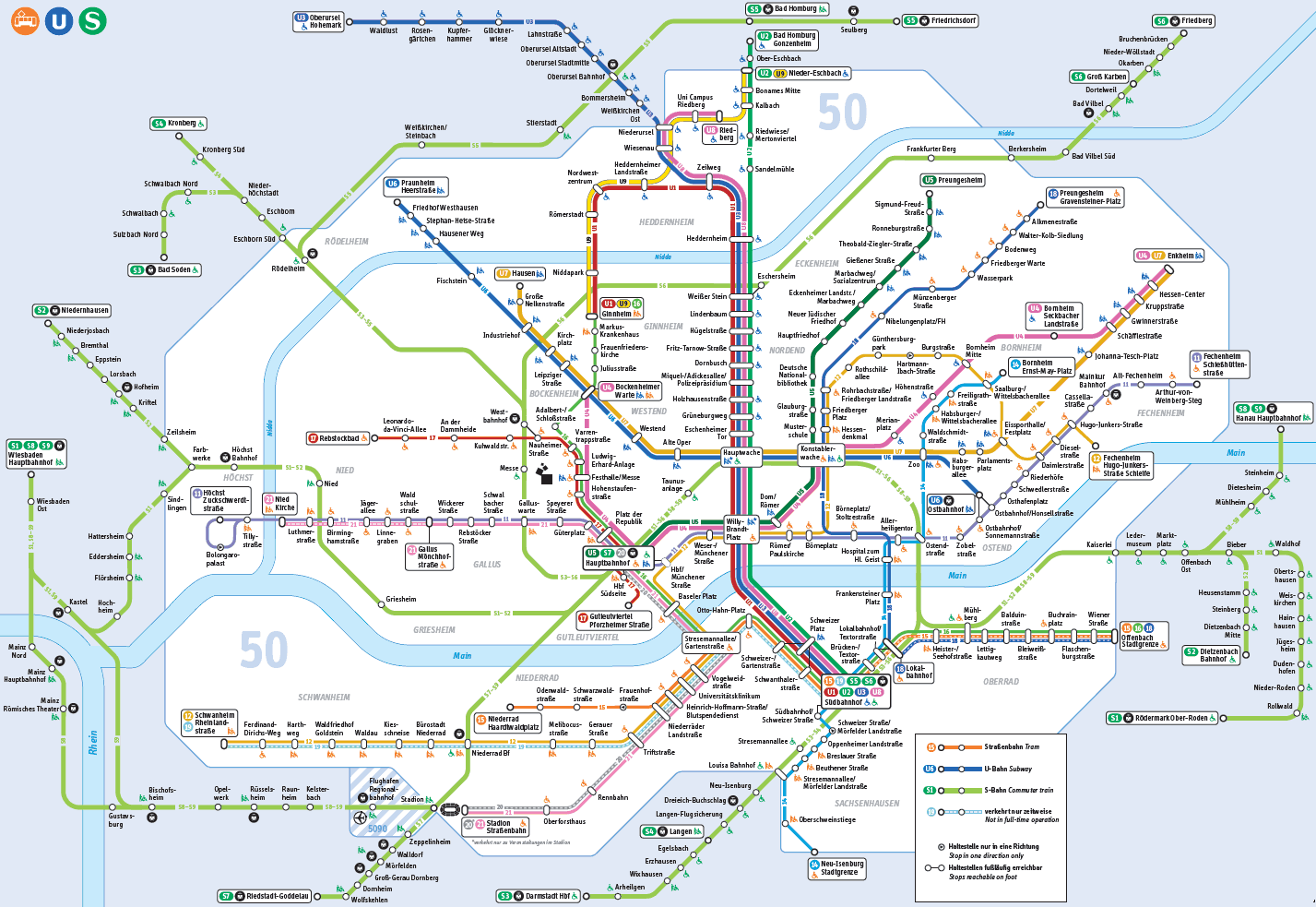 Frankfurt U-Bahn map