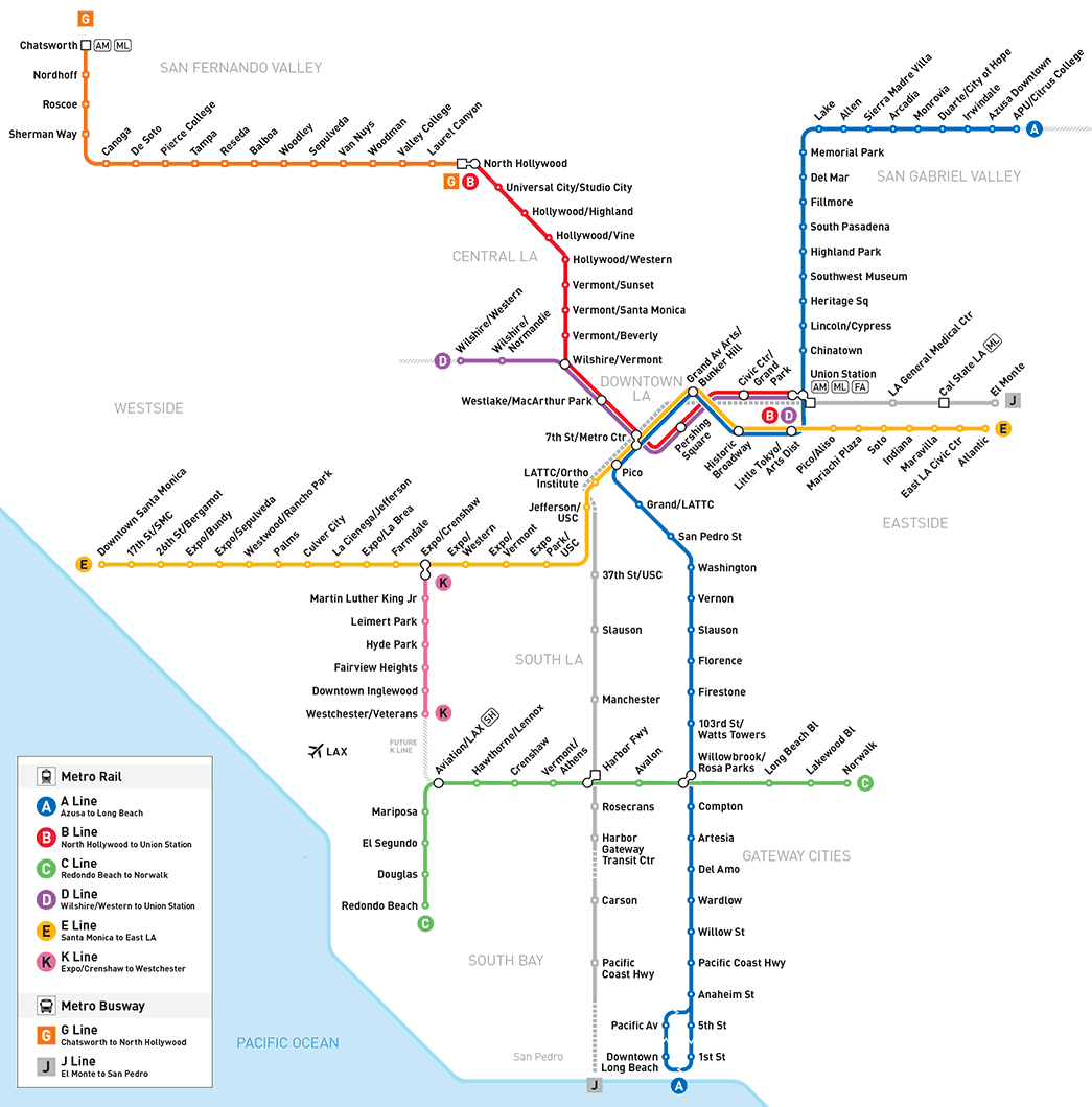 Los Angeles Metro Rail Map Zone Map