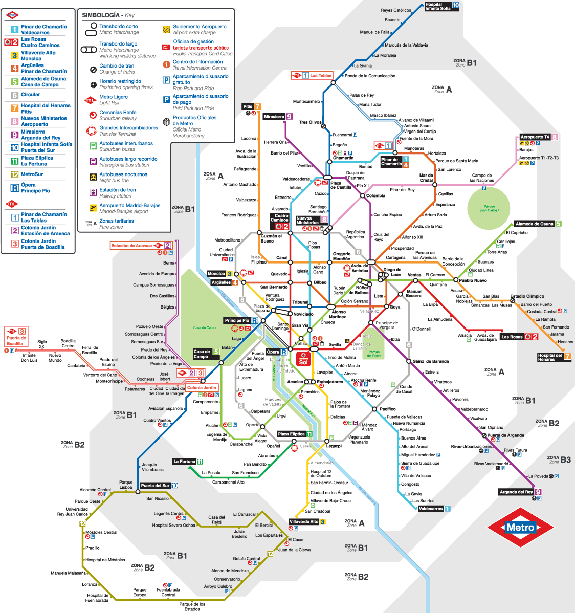 Madrid Metro map