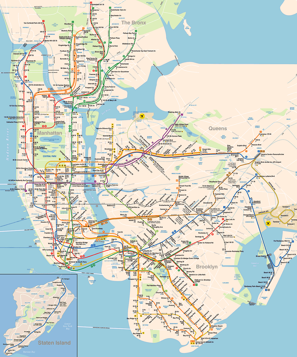 Times Square-42nd Street station map - New York subway