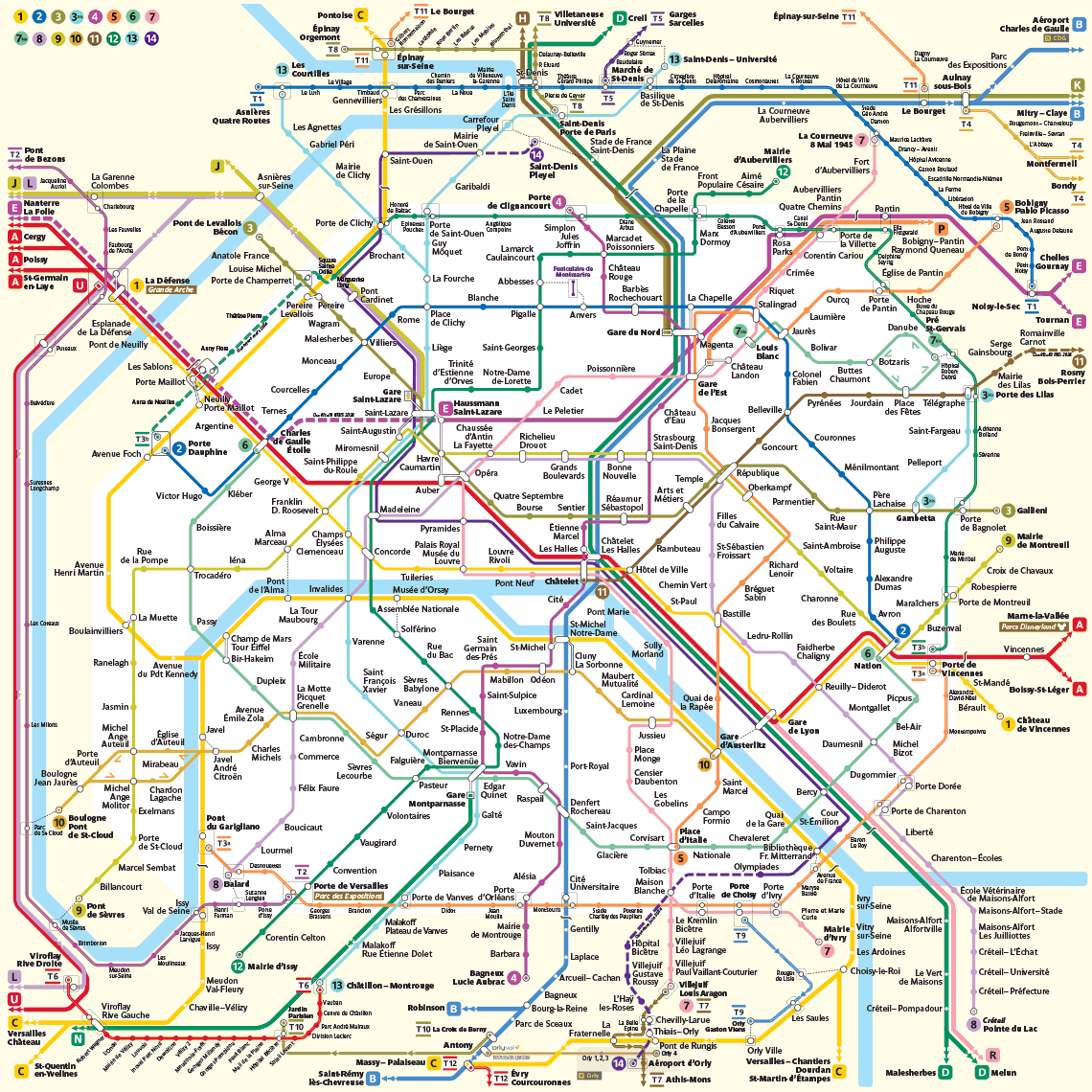 Paris Metro map