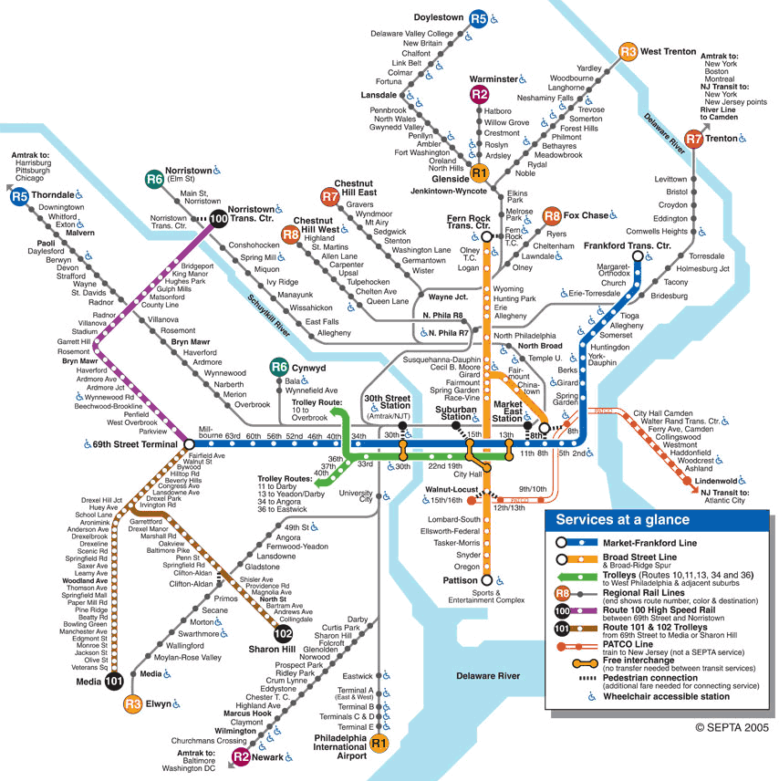Philadelphia subway map