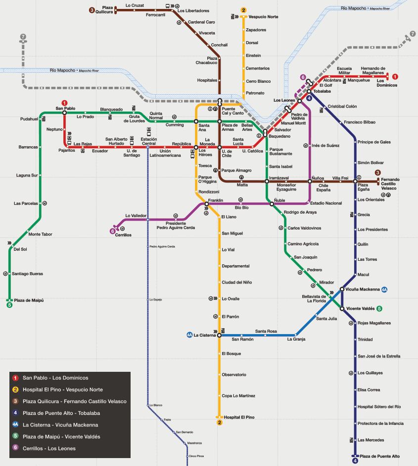 Santiago Metro map