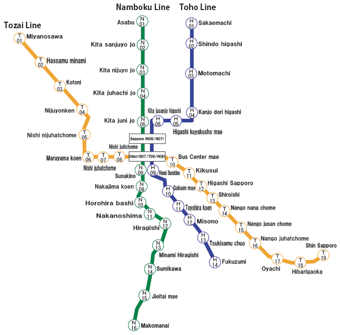 Sapporo subway map
