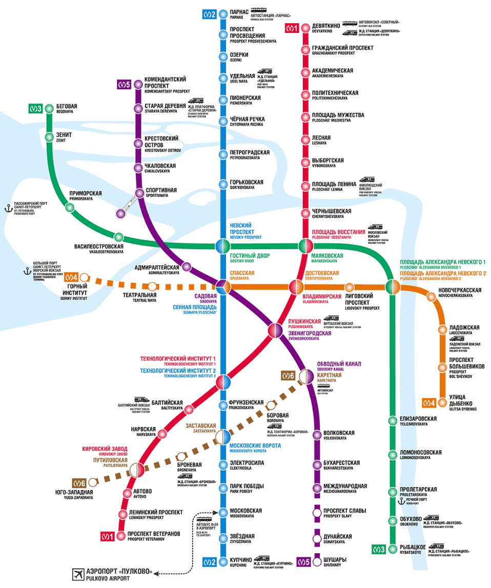 St. Petersburg metro map