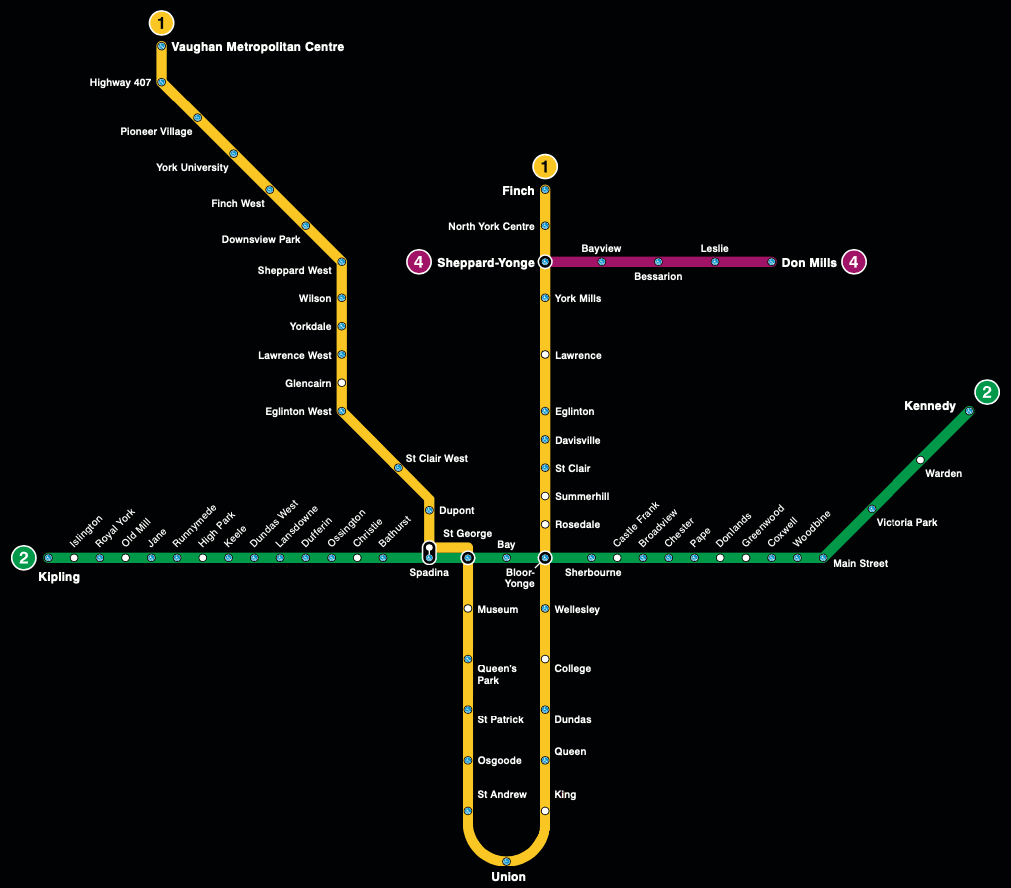 Toronto subway map