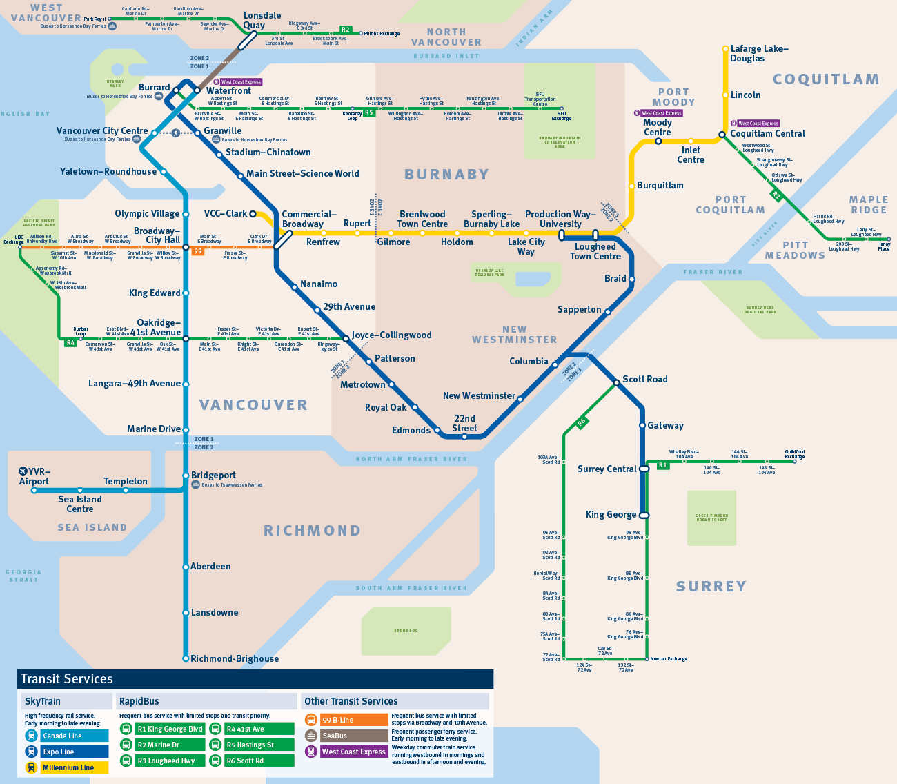 Vancouver SkyTrain map