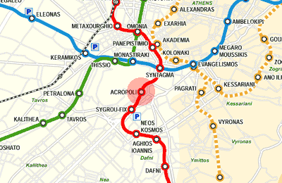 Acropoli station map