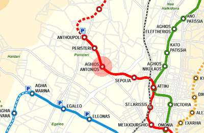 Aghios Antonios station map