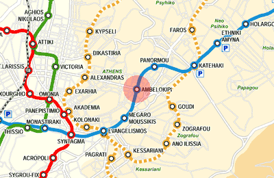 Ambelokipi station map