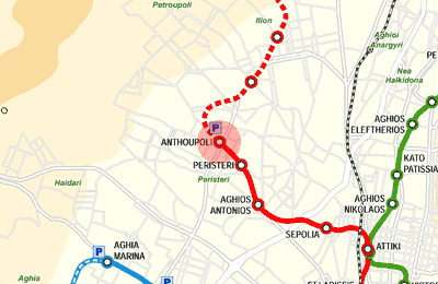 Anthoupoli station map