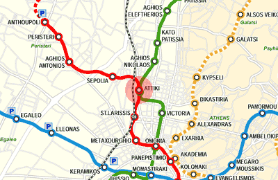 Attiki station map