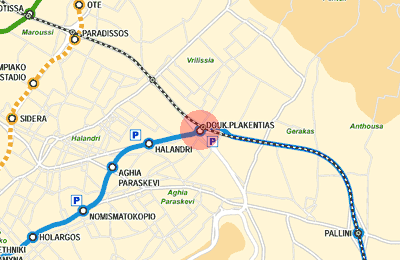 Doukissis Plakentias station map