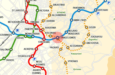 Evangelismos station map