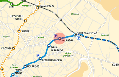 Halandri station map