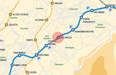 Holargos station map