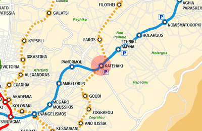 Katehaki station map