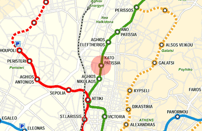 Kato Patissia station map