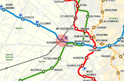Keramikos station map