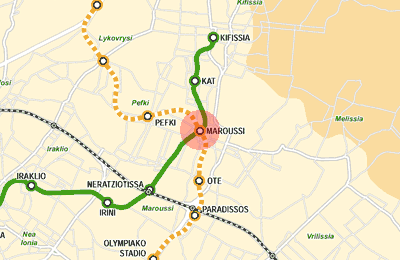 Maroussi station map