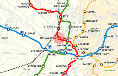 Metaxourghio station map