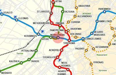 Monastiraki station map