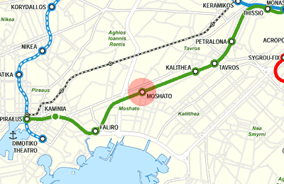 Moshato station map
