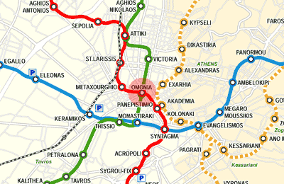 Omonia station map