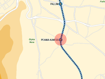 Peania-Kantza station map