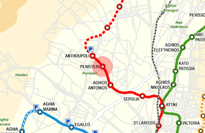Peristeri station map
