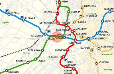 Thissio station map
