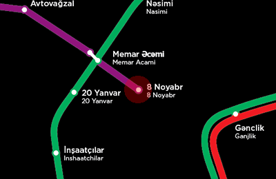 20 Yanvar station map