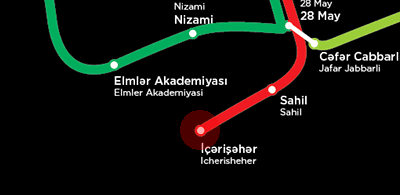 Icheri Sheher station map