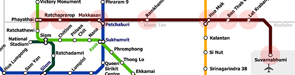 Bangkok metro Airport Rail Link map