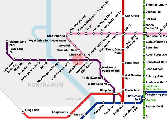 Bang Krasor station map