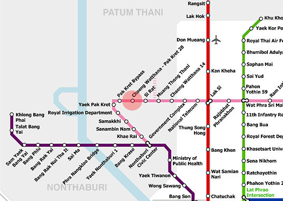 Chaeng Watthana - Pak Kret 28 station map