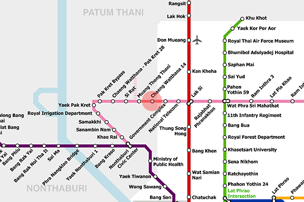 Chaeng Watthana 14 station map