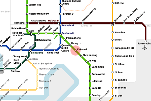 Ekkamai station map