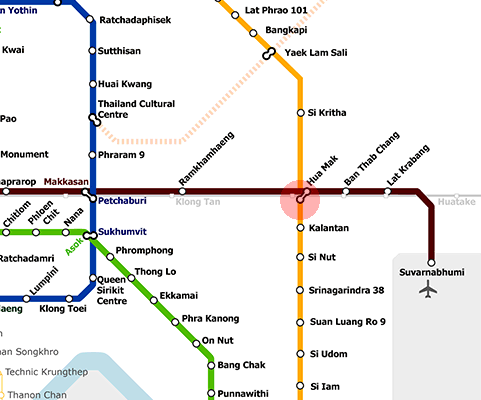 Hua Mak station map