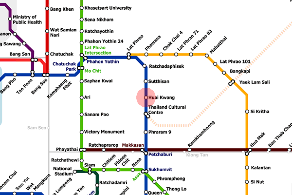 Huai Khwang station map