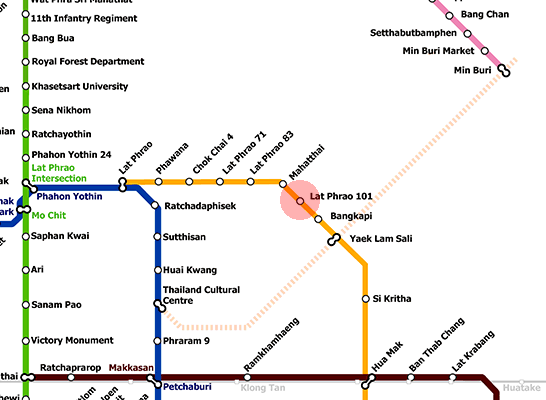 Lat Phrao 101 station map