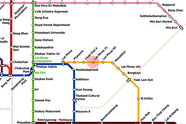 Lat Phrao 71 station map
