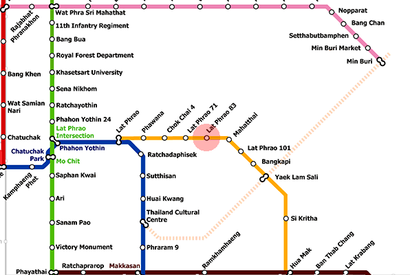 Lat Phrao 83 station map