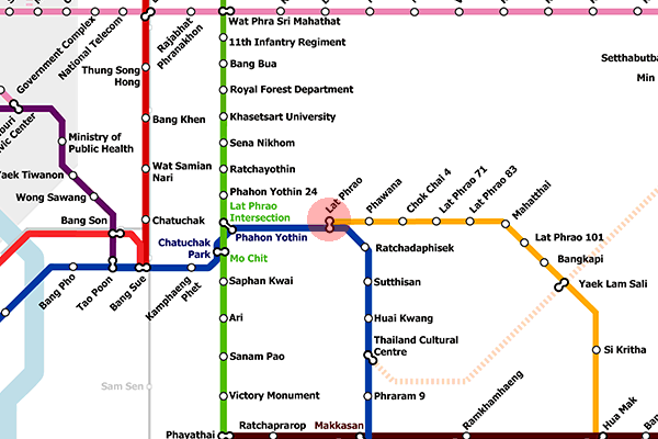 Lat Phrao station map