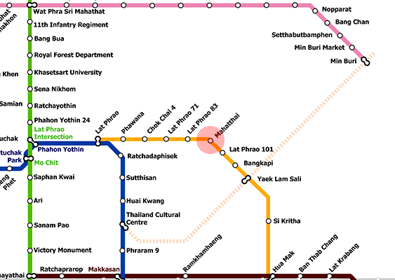 Mahat Thai station map