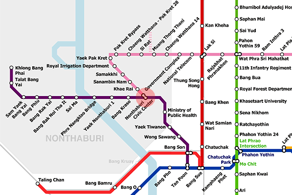 Nonthaburi Civic Center station map