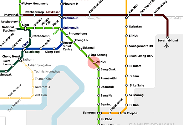 On Nut station map