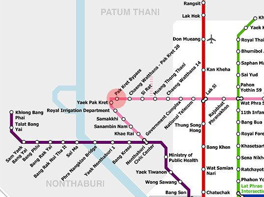 Pak Kret Bypass station map